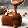 ALT : Sauce chocolat-noisette brillante réalisée avec de la lécithine de tournesol