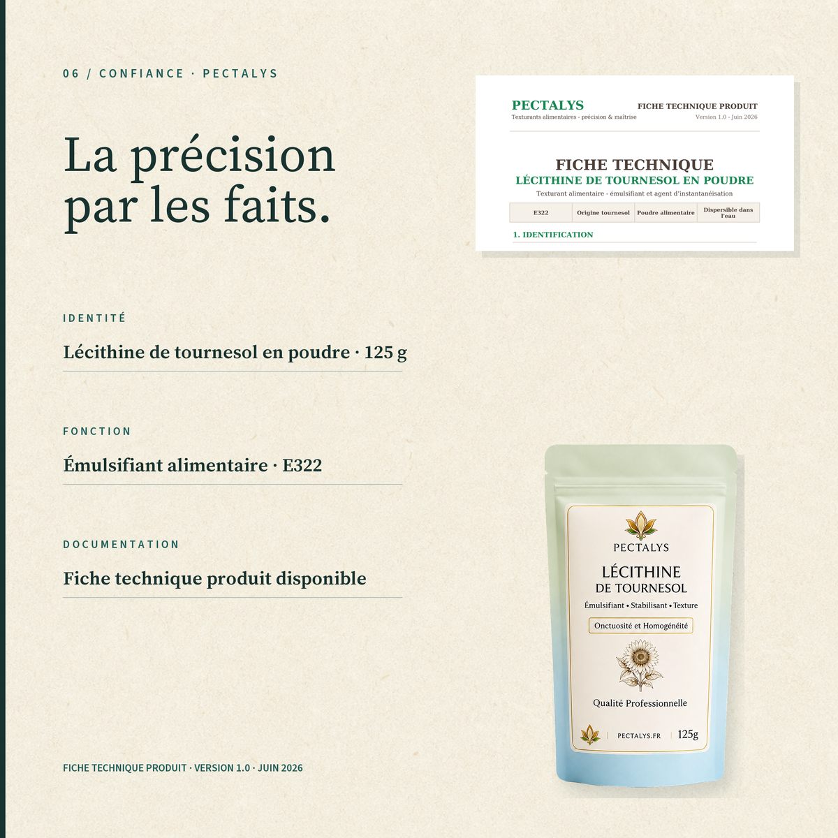 Lécithine de tournesol - 125g