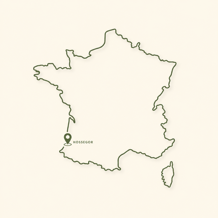 Carte de France indiquant Hossegor, où est basée l’entreprise française Pectalys